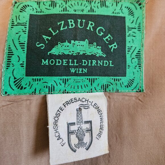 Vintage Salzburger Modell Dirndl Austrian Jacket, Mustard w/ Black Trim, Size 40 - Picture 2 of 13